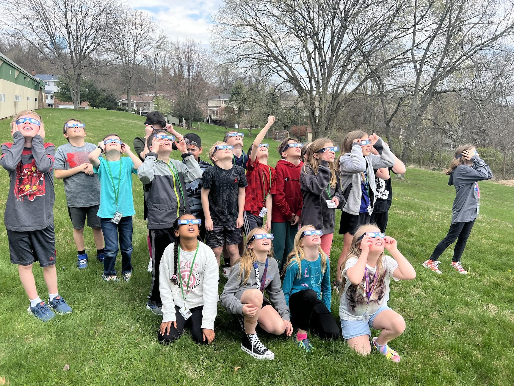 Mrs. Zopf’s 3rd-grade classroom took the glasses outside to preview their usefulness!