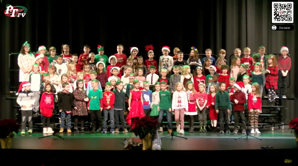 The telethon featured many live performances, such as the Sunrise 1st-graders performing holiday songs